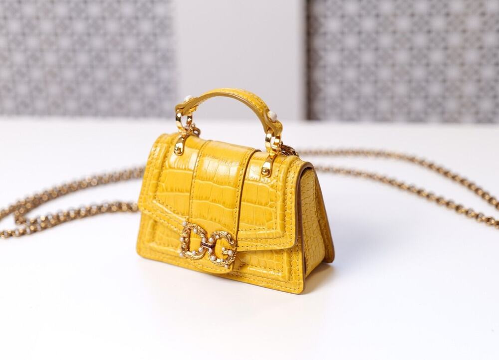 Dolce & Gabbana Runway Yellow Amore DG Logo MICRO Crossbody Purse Bag RRP $1,895